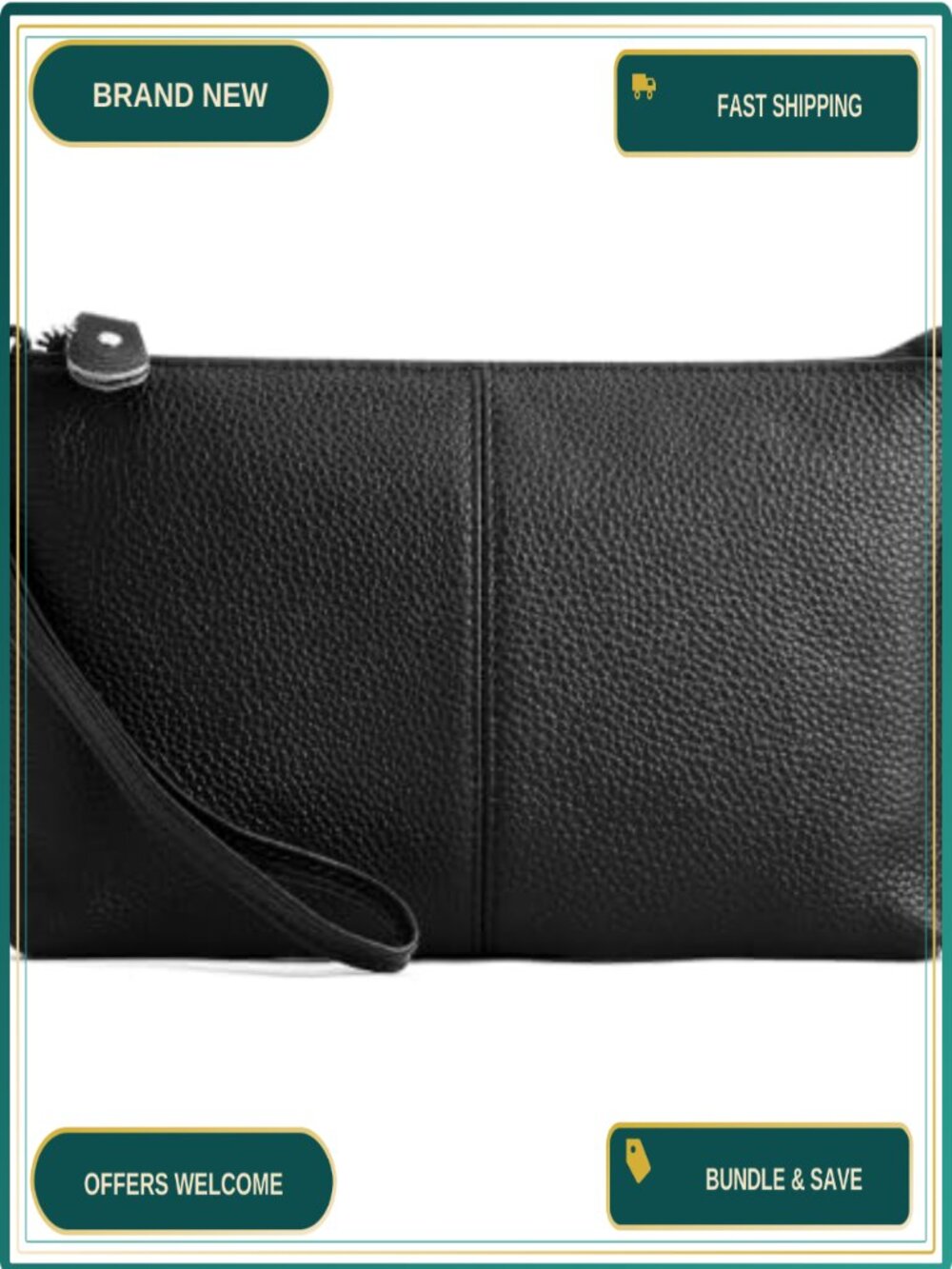 Genuine Leather Small Crossbody Wristlet Wallet Purse